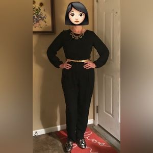 Black jumpsuit with lace back.